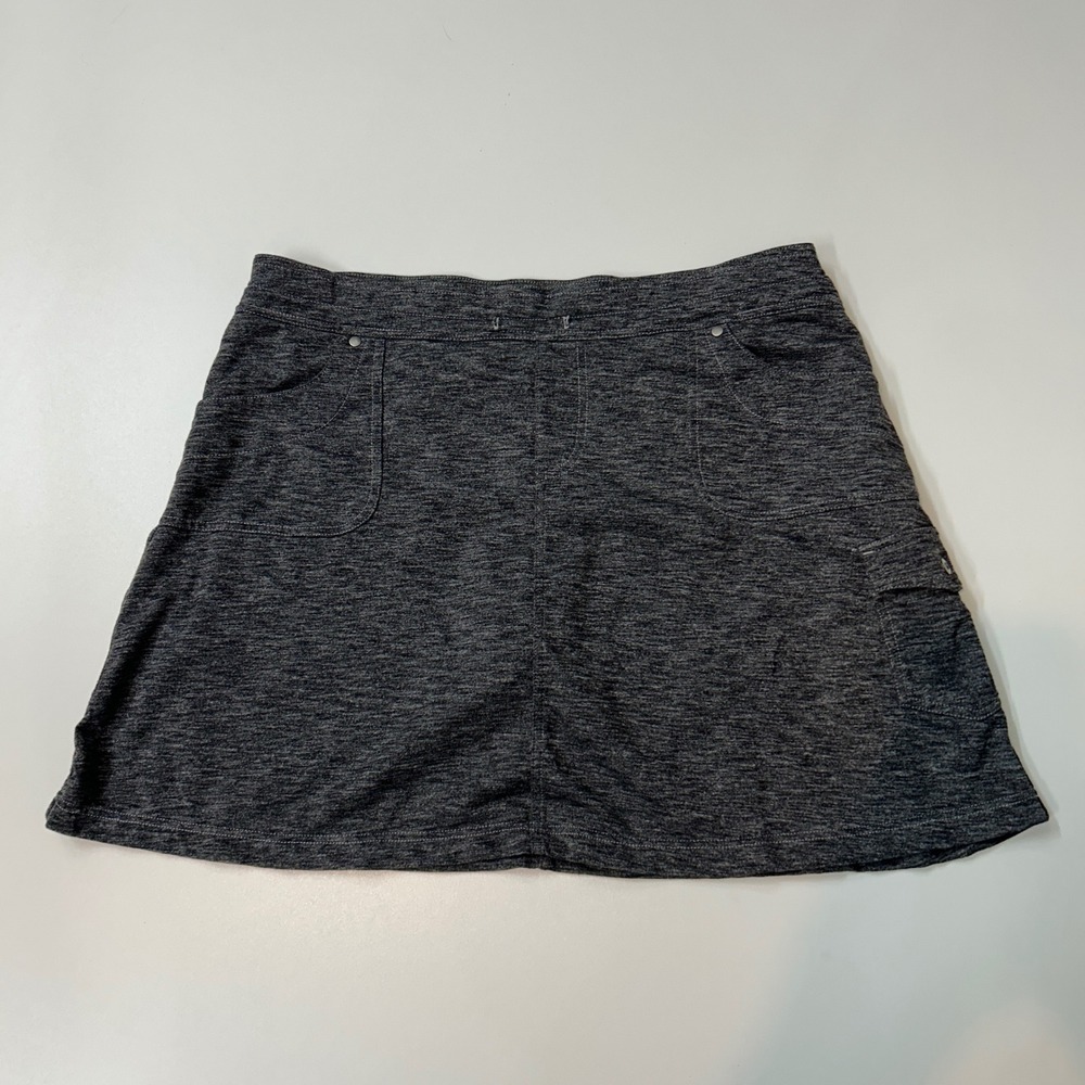 Kuhl Women Charcoal Gray Heathered Active Hiking Skort Size Large Cargo Pockets